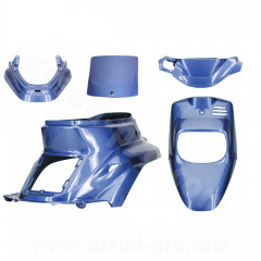 Kit carrosserie adaptable bleu cocktail 5 pièces pour MBK 50 Booster 1999-2003 et Yamaha 50 BWS 1999-2003