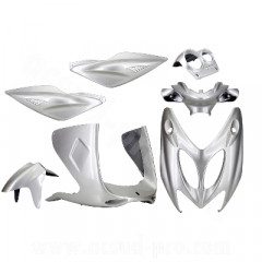 Kit carrosserie adaptable gris métal 7 pièces pour scooter MBK Nitro / Yamaha Aerox 1997-2012