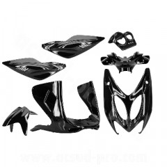 Kit carrosserie adaptable noir métal 7 pièces pour scooter MBK Nitro / Yamaha Aerox 1997-2012