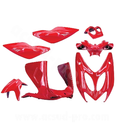 Kit carrosserie adaptable rouge scuderia 7 pièces MBK Nitro / Yamaha Aerox 1997-2012