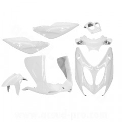 Kit carrosserie adaptable blanc 7 pièces pour scooter MBK Nitro / Yamaha Aerox 1997-2012