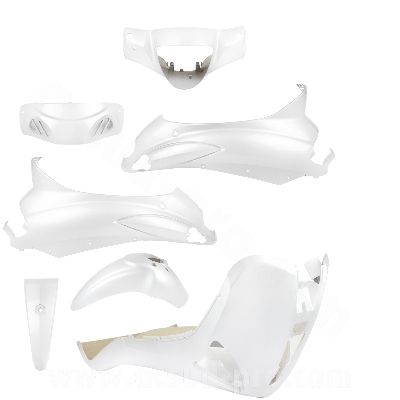 Kit carrosserie adaptable blanc perle 7 pièces pour scooter Piaggio Liberty 50 / 125 / 150 / 200cc 2004-2014