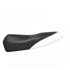 Couvre selle adaptable noir et blanc pour scooter MBK Booster 1999-2003 / Yamaha BWS 1999-2003