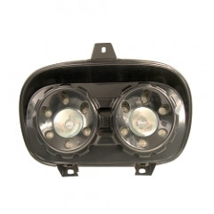 Double optique adaptable ampoule halogène + LED bleu MBK Booster / Yamaha BWS avant 2004