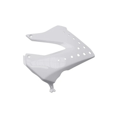 Cache réservoir gauche adaptable blanc brillant pour 50 à boite Derbi Senda DRD 2005-2010