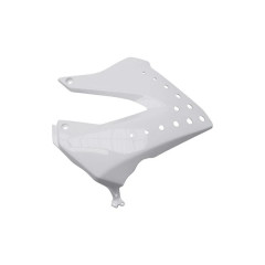 Cache réservoir gauche adaptable blanc brillant pour 50 à boite Derbi Senda DRD 2005-2010