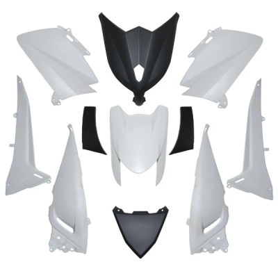 Kit 11 pièces carénage blanc brillant adaptable pour maxi scooter 530cc Yamaha TMAX 2012+