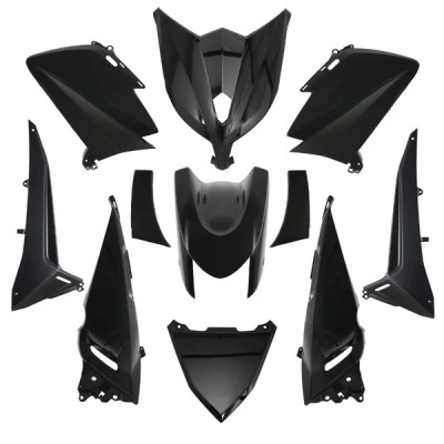 Kit 11 pièces carénage noir brillant adaptable pour maxi scooter 530cc Yamaha TMAX après 2012