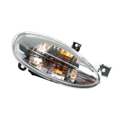 Clignotant avant droit adaptable transparent (homologué CE) pour maxi scooter 125cc Peugeot Sum Up