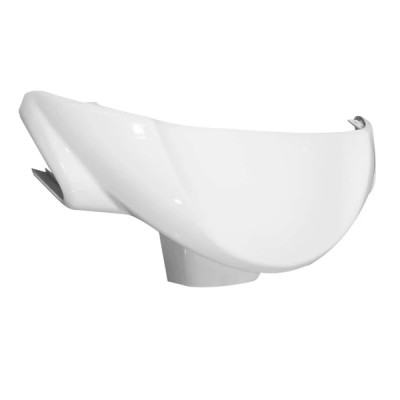 Couvre guidon adaptable blanc brillant pour MBK 50 Ovetto 2002-2007 et Yamaha 50 Neos 2002-2007 (compteur aiguille)