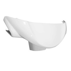 Couvre guidon adaptable blanc brillant pour MBK 50 Ovetto 2002-2007 et Yamaha 50 Neos 2002-2007 (compteur aiguille)