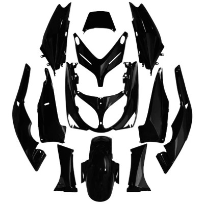 Kit 12 pièces adaptable carénage noir brillant pour maxi scooter 500cc Yamaha TMAX 2001-2007