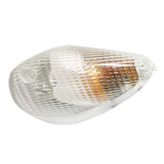 Clignotant avant gauche adaptable transparent (homologué CE) pour scooter Piaggio NRG 50 2006+, Typhoon 50 2005>2009