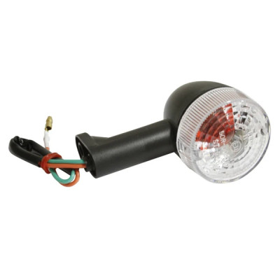 Clignotant adaptable transparent-noir arrière droit / avant gauche orange pour 50 à boite Gilera SMT, RCR 2003>2007 (homologué CE)