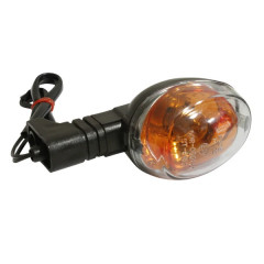 Clignotant adaptable transparent-noir arrière droit / avant gauche homologué CE pour 50 à boîte Rieju MRX, RR, RS1, SMX après 2000