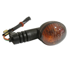 Clignotant adaptable transparent-noir avant droit / arrière gauche (homologué CE) pour 50 à boite Rieju RS2 2002>, RS3 après 2010