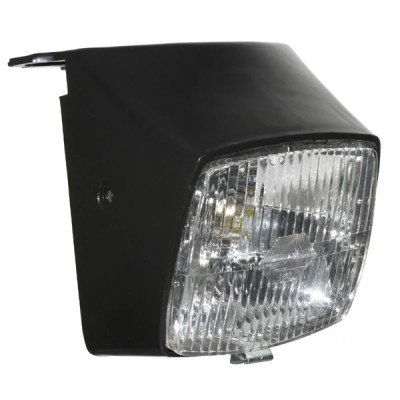 Phare-projecteur adaptable noir avec ampoule 12V 15W pour cyclomoteur Peugeot 103
