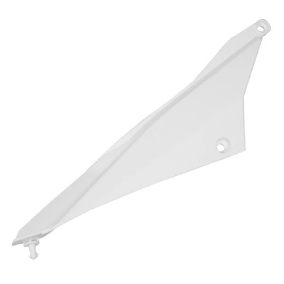 Cache latéral arrière droit adaptable blanc brillant 50 à boite Derbi Senda DRD 2011+