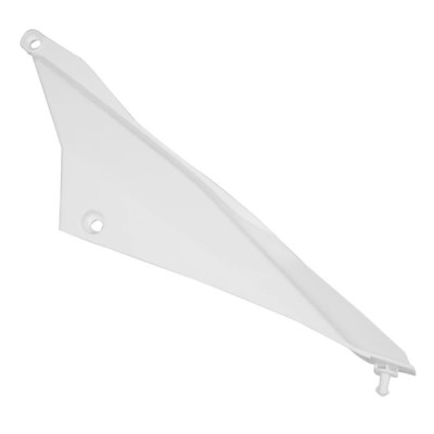 Cache latéral arrière gauche adaptable blanc brillant Derbi 50 Senda DRD 2011+