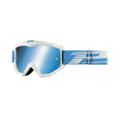 Masque-lunettes ProGrip 3201 FL Atzaki blanc/bleu écran miroir anti-rayures anti UV compatible avec port lunettes de vue