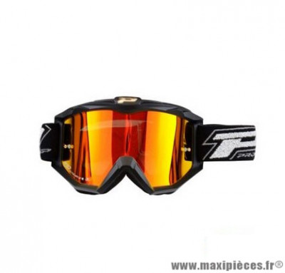 Lunette/masque cross ProGrip 3204 noir mat écran miroir rouge anti-rayure anti UV