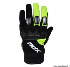 Gants cross ADX homologués EN 13594:2015 taille L couleur noir/jaune fluo