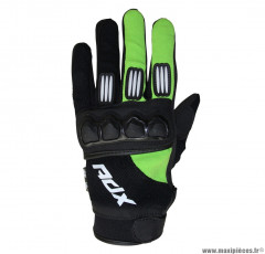 Gants cross ADX homologués EN 13594:2015 taille L couleur noir/vert fluo