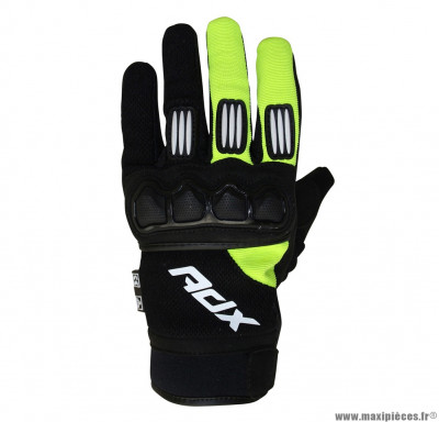 Gants cross ADX homologués EN 13594:2015 couleur noir/jaune fluo taille XXS (T6)