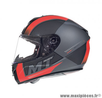 Casque intégral MT Helmets calotte fibre taille L couleur gris/rouge mat