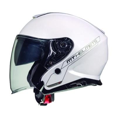 Casque jet/bol MT Helmets double écran taille L couleur blanc nacré brillant