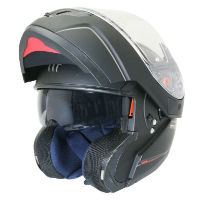 Casque modulable MT Helmets double écran uni noir mat taille XS