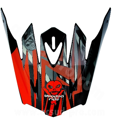 Visière Voodoo rouge pour casque moto cross SC15