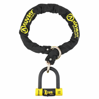 Antivol Auvray Chaîne Lasso 1.20m Maillon 13.5mm avec U Xtrem Medium 85x100mm (Classe SRA)