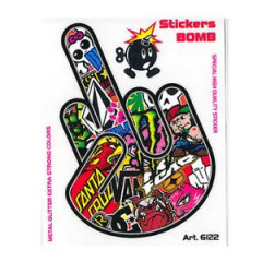 Autocollant adaptable 10x12cm doigt d'honneur