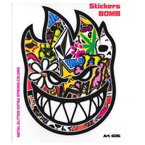 Autocollant adaptable 10x12cm bombing flamme