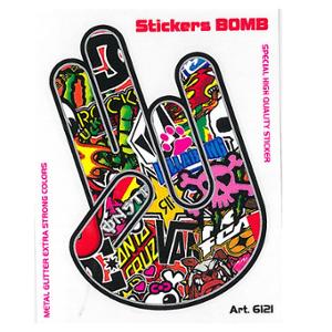 Autocollant adaptable 10x12cm bombing main cool V2