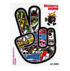 Autocollant adaptable 10x12cm bombing salut de motard