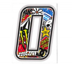 Autocollant adaptable numéro 0 - Bombing 10x7.5cm