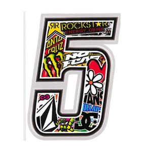 Autocollant adaptable numéro 5 bombing 10x7.5cm