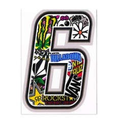 Autocollant adaptable numéro 6 10x7,5cm