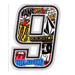 Autocollant adaptable Numéro 9 Bombing 10x7.5cm