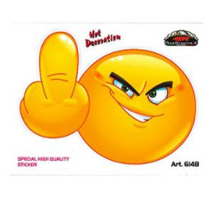 Autocollant adaptable smiley vulgaire 10x12cm