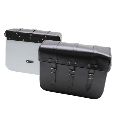 Sacoches Sporfabric R80 (PAIRE) dos métal noir (43x33x16cm) pour mobylette, fixation par courroies