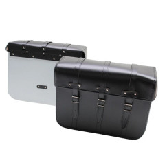 Sacoches Sporfabric R80 (PAIRE) dos métal noir (43x33x16cm) pour mobylette, fixation par courroies