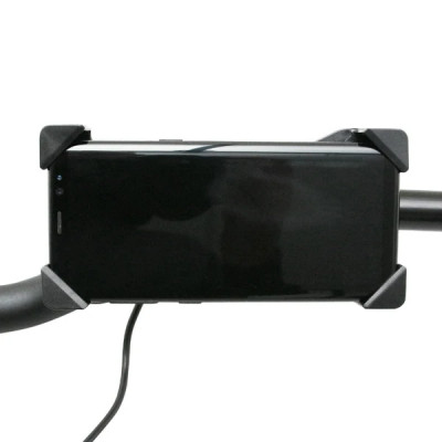 Support smartphone/telephone adaptable étanche avec USB, 2 supports guidon et rétroviseur