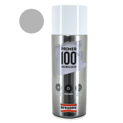 Bombe de peinture apprêt adaptable 100% acrylique anti-rouille gris 400ml (3653)