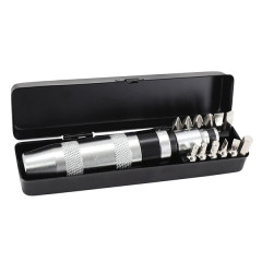 Tournevis à frapper adaptable avec embouts pour vis fendue, cruciforme, hexagonale - Coffret Acier