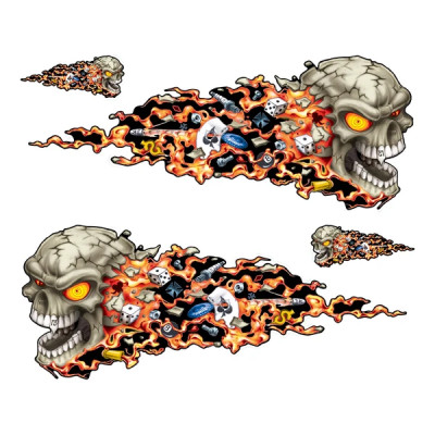 Autocollant Lethal Threat Exploding Skull 150x200mm - LT88042