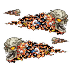 Autocollant Lethal Threat Exploding Skull 150x200mm - LT88042