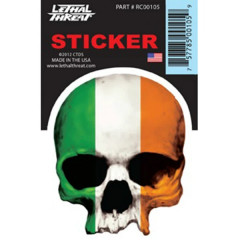 Autocollant Lethal Threat Tête de Mort Drapeau Irlandais 65x80mm